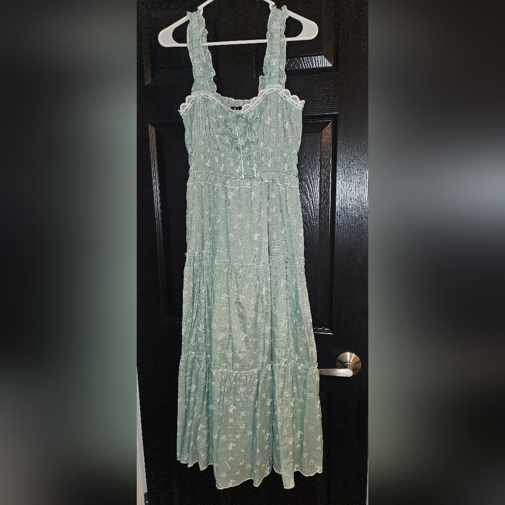 Trixxi Green Floral Women's Dress